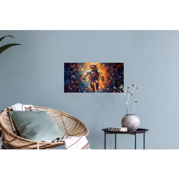 Muursticker - Astronaut - Neon - Oranje - Ruimte — 4