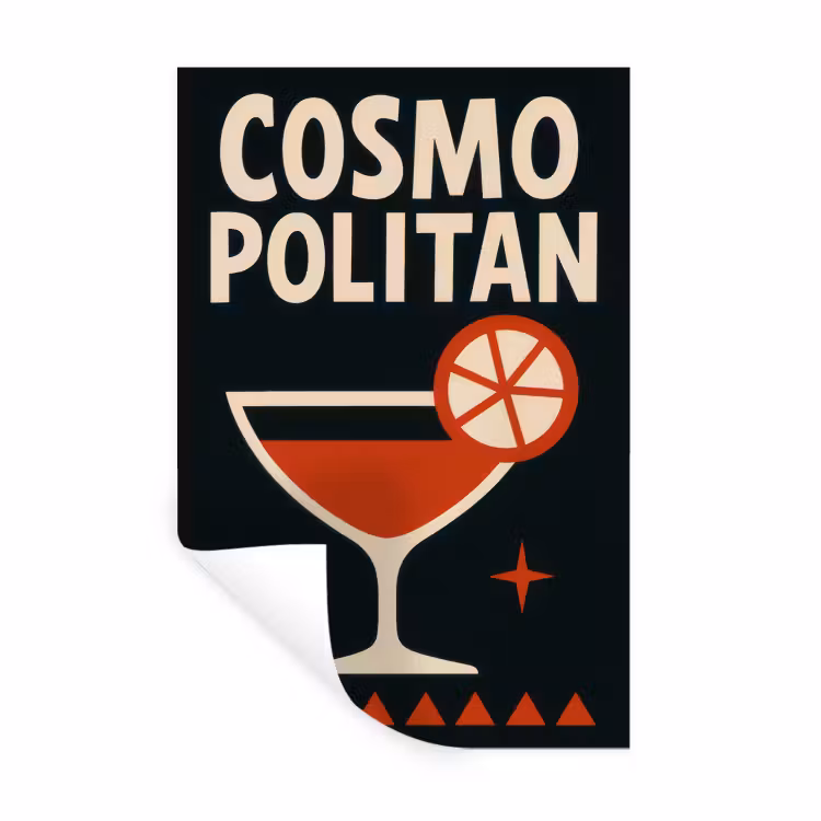 Muursticker - Cocktail - Zwart - Illustratie — 1