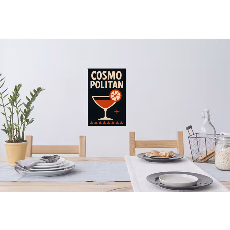 Muursticker - Cocktail - Zwart - Illustratie — 3