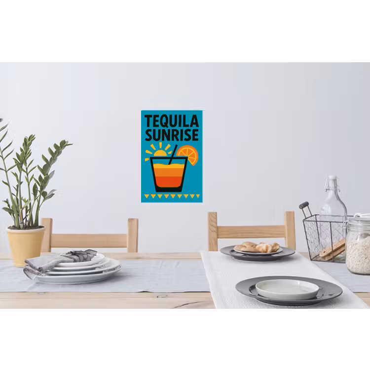 Muursticker - Illustratie - Tequila - Glas - Blauw — 3