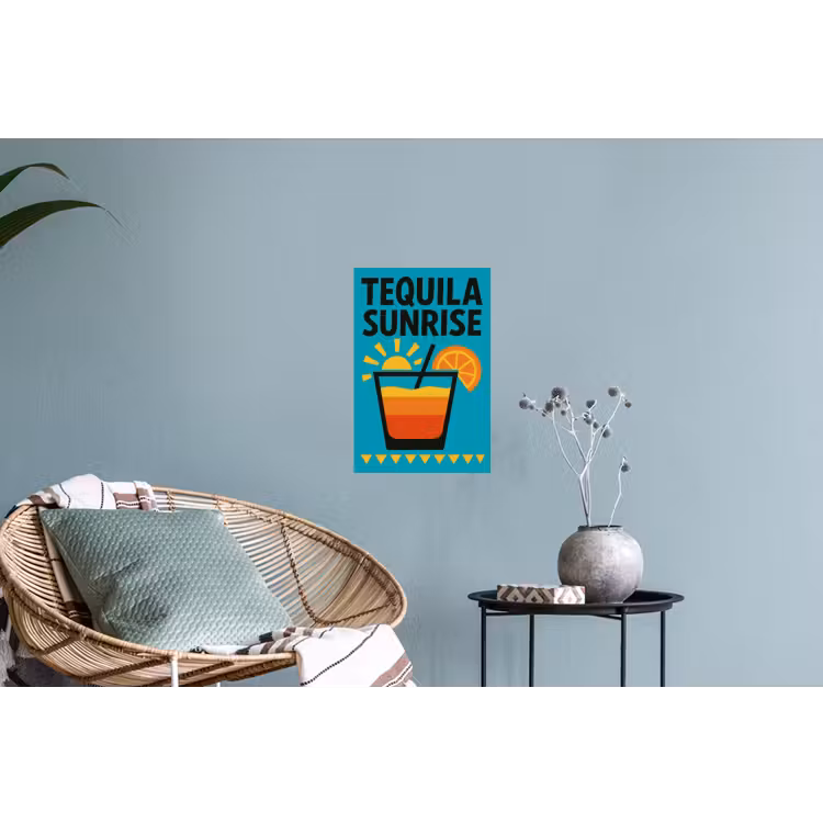 Muursticker - Illustratie - Tequila - Glas - Blauw — 4