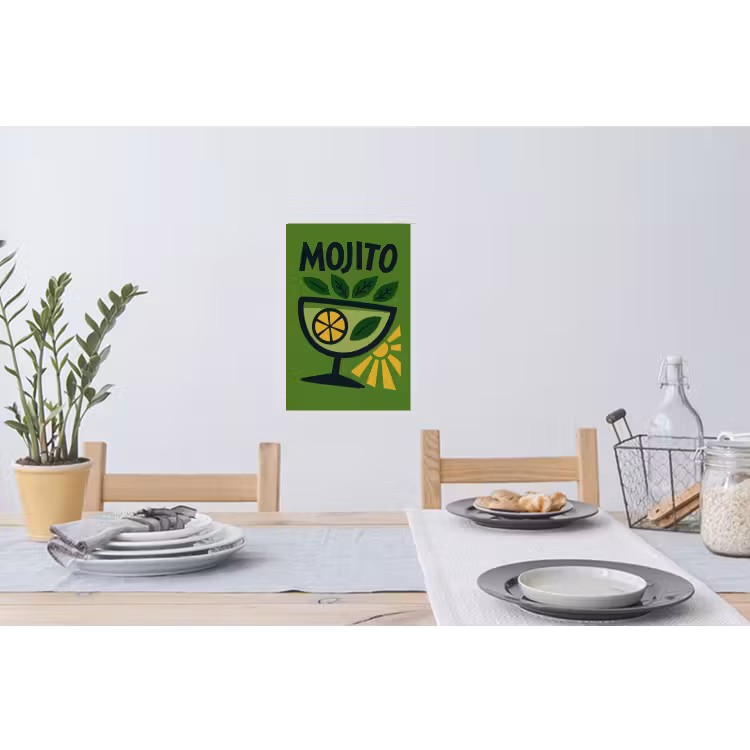 Muursticker - Mojito - Cocktail - Citroen - Groen — 3