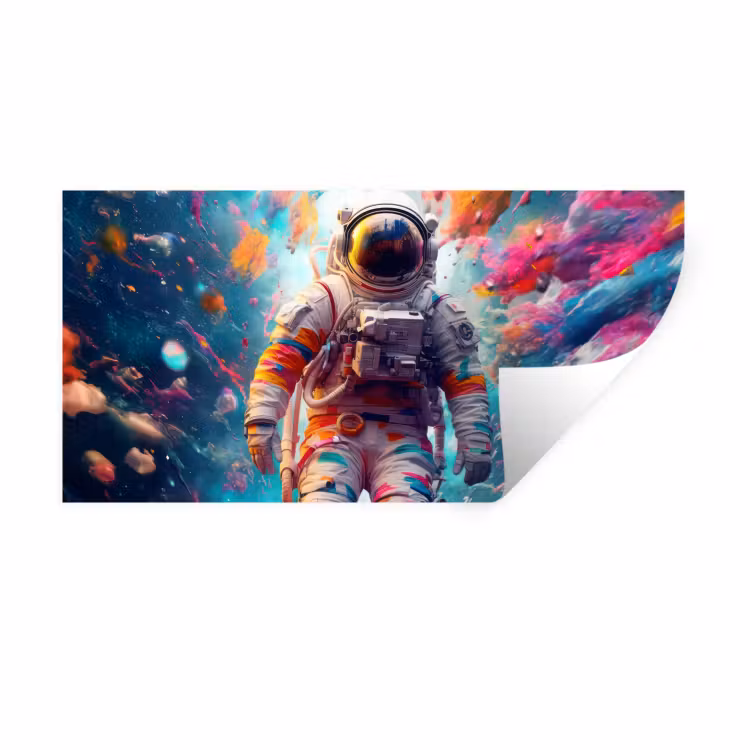 Muursticker - Neon - Meteoriet - Neon - Astronaut — 1