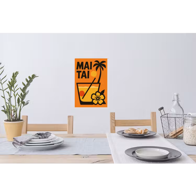 Muursticker - Palmboom - Bloem - Art - Drink — 3