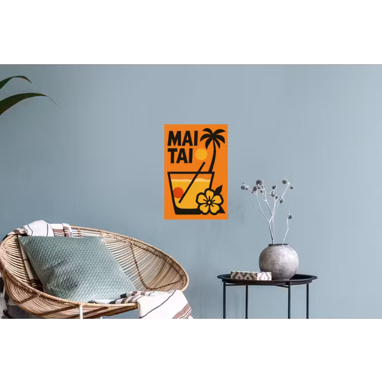 Muursticker - Palmboom - Bloem - Art - Drink — 4