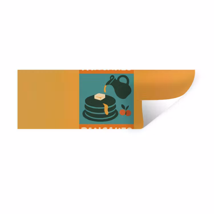 Muursticker - Pannenkoeken - Siroop - Illustratie - Oranje — 1