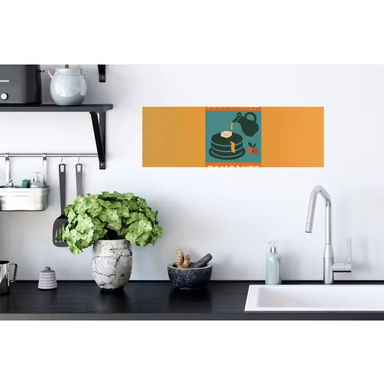 Muursticker - Pannenkoeken - Siroop - Illustratie - Oranje — 2