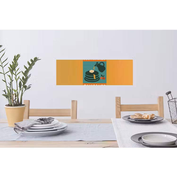 Muursticker - Pannenkoeken - Siroop - Illustratie - Oranje — 3