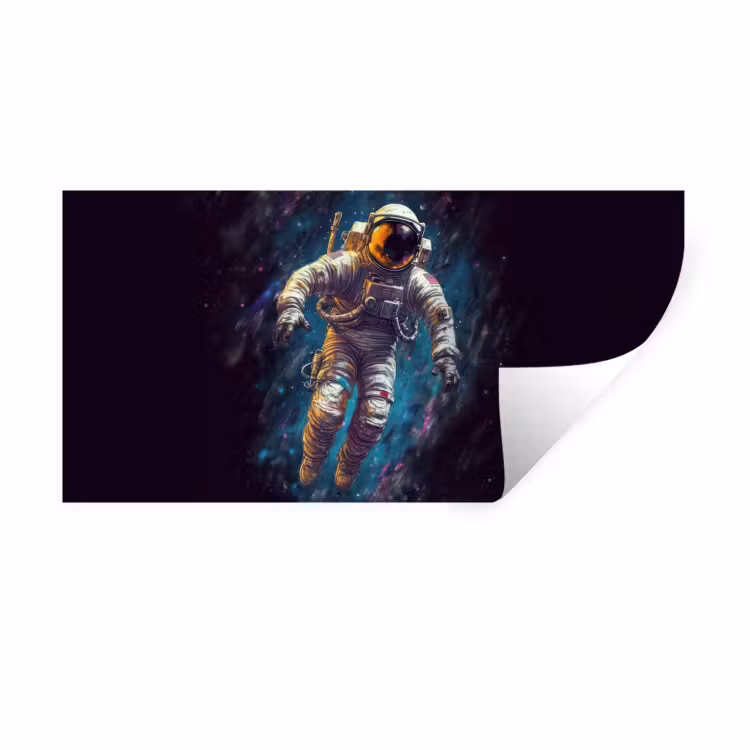 Muursticker - Ruimte - Neon - Astronaut - Sterren — 1