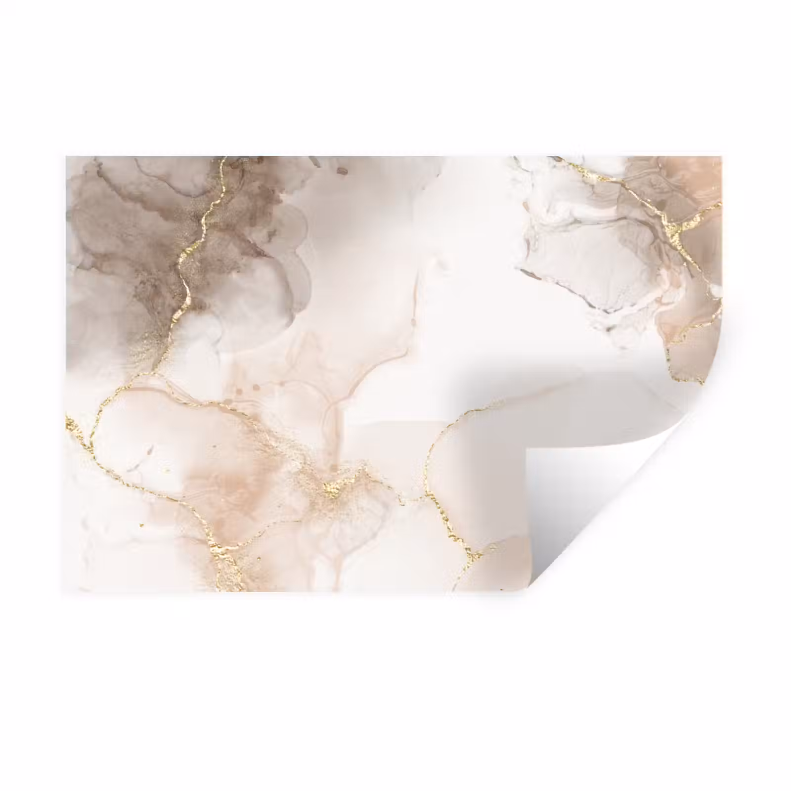 Muursticker - Marmer - Bruin - Gouden — 1