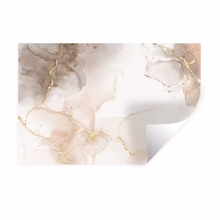 Muursticker - Marmer - Bruin - Gouden — 1