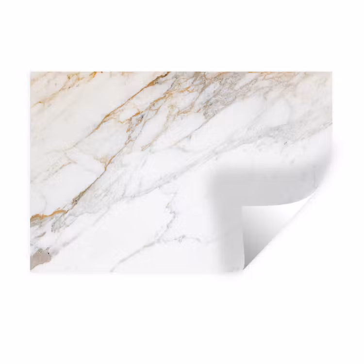 Muursticker - Marmer - Steen - Wit - Goud - Marmerlook - Steen - Luxe — 1