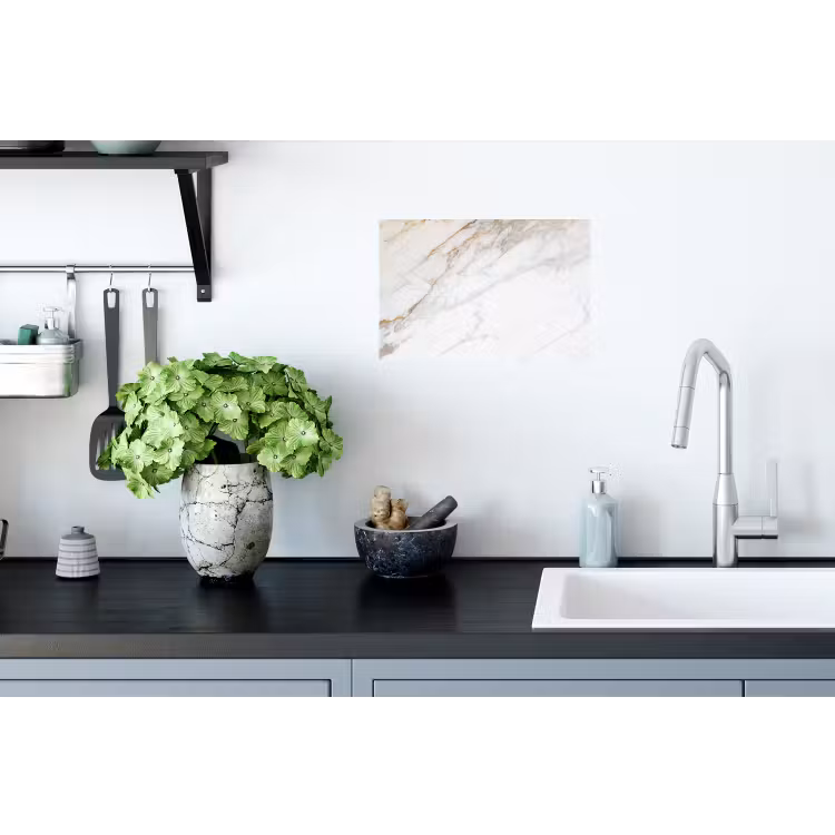 Muursticker - Marmer - Steen - Wit - Goud - Marmerlook - Steen - Luxe — 2