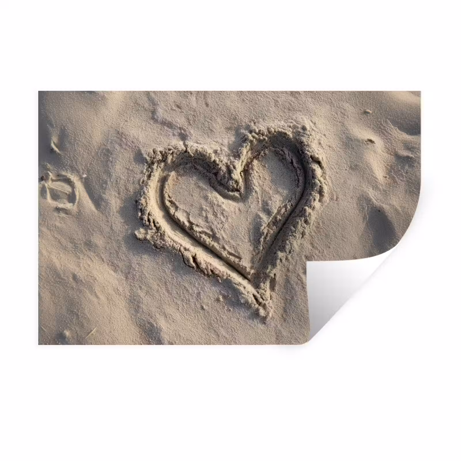 Muursticker - Hartvorm - Getekend - Beige - Zand — 1