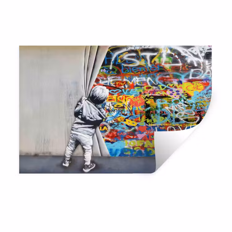 Muursticker - Graffiti - Illusie - Jongen - Street art — 1