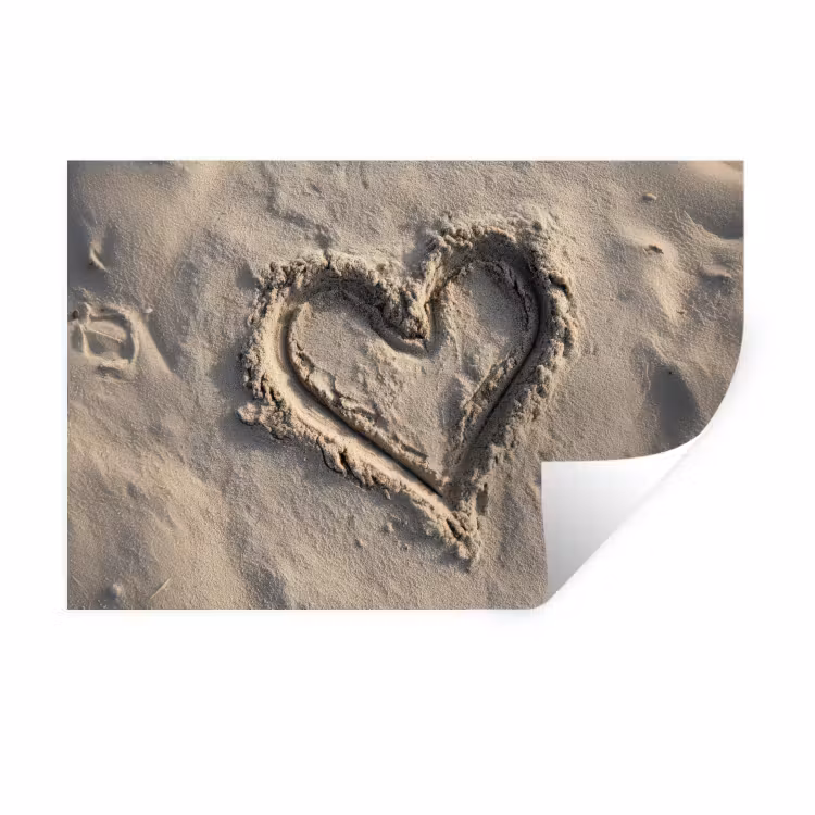 Muursticker - Hartvorm - Getekend - Beige - Zand — 1