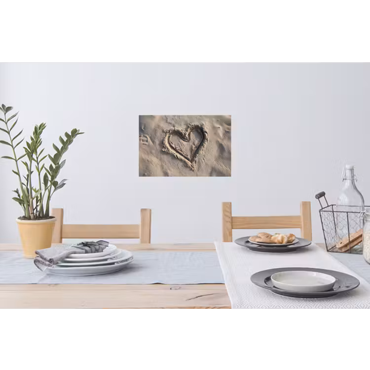 Muursticker - Hartvorm - Getekend - Beige - Zand — 3