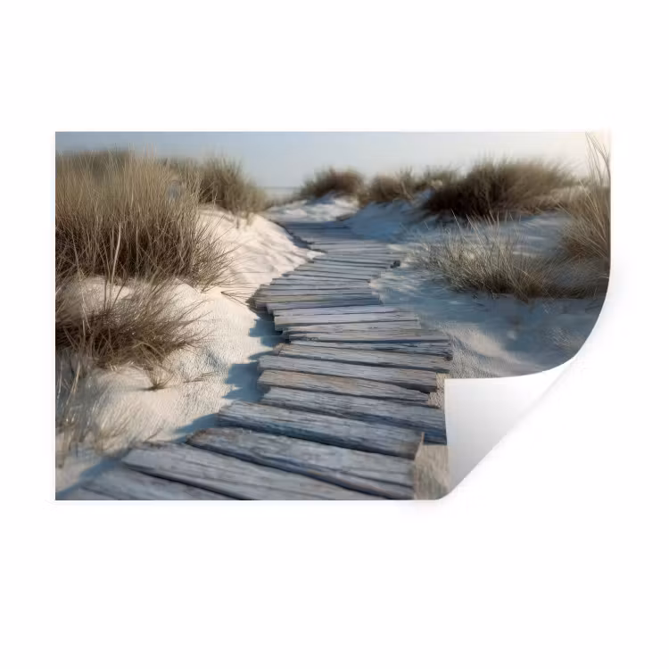 Muursticker - Pad - Planken - Duinen - Gras — 1