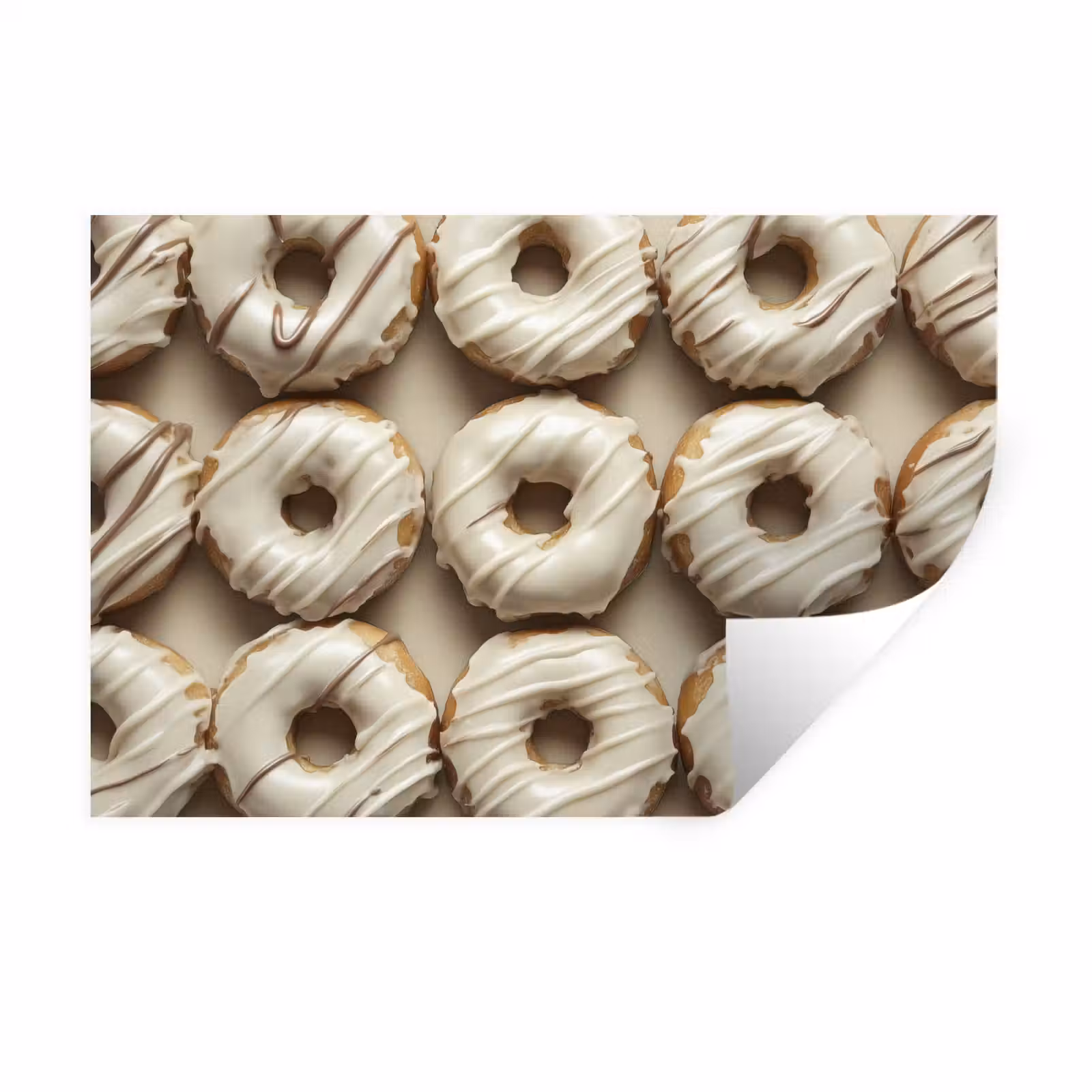 Muursticker - Donuts - Chocolade - Wit - Beige — 1