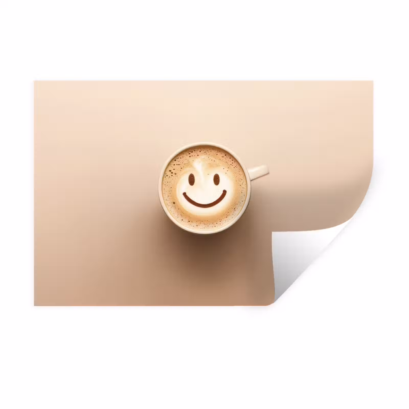 Muursticker - Koffie - Melkschuim - Lach - Beige — 1