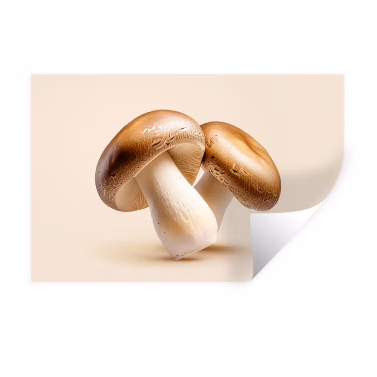 Muursticker - Champignons - Zacht - Beige — 1