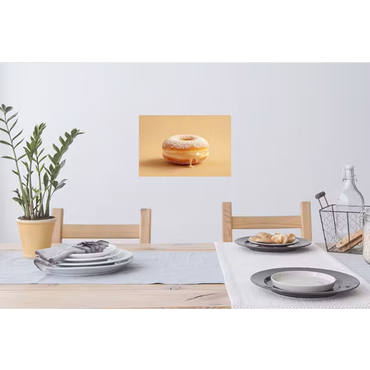 Muursticker - Donut - Romig - Poedersuiker - Beige — 3