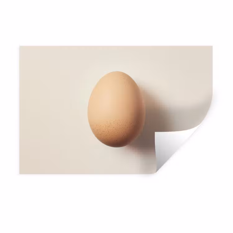 Muursticker - Ei - Beige - Ovaal - Egaal — 1
