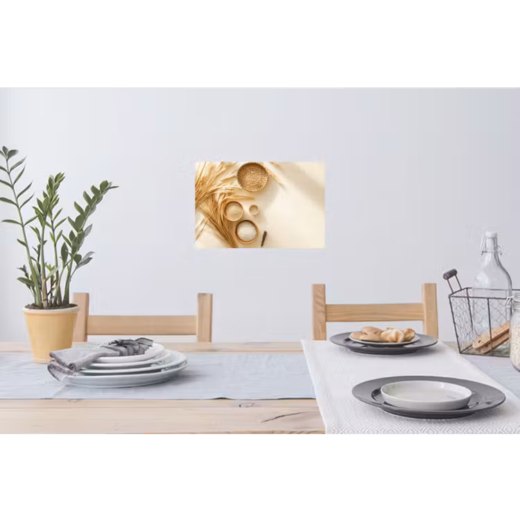 Muursticker - Granen - Hout - Kom - Beige — 3
