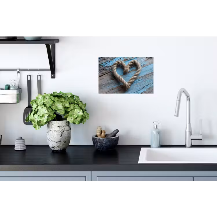 Muursticker - Hart - Touw - Hout - Rustiek — 2