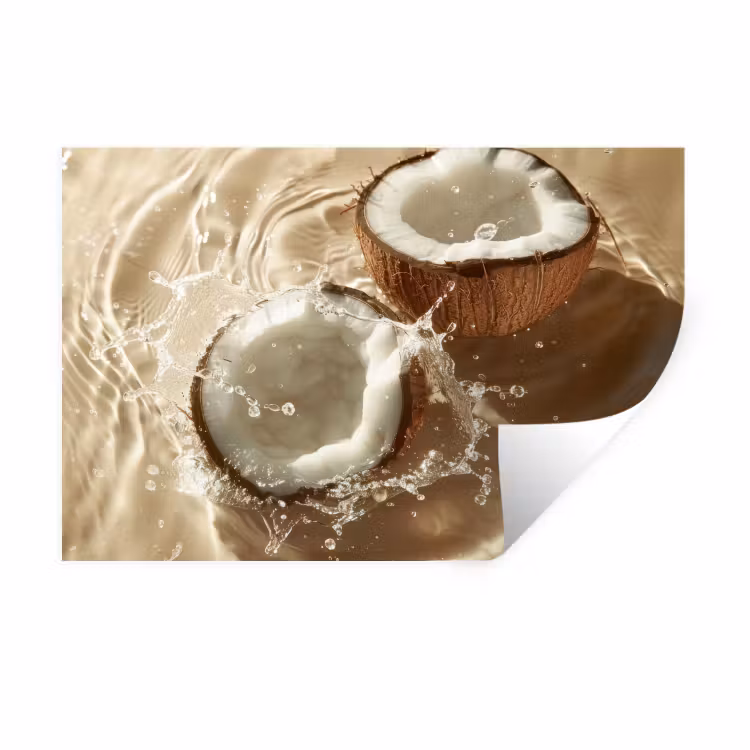 Muursticker - Kokosnoot - Water - Beige - Spetters — 1
