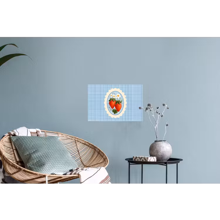 Muursticker - Aardbeien - Lijst - Rood - Geruit — 4