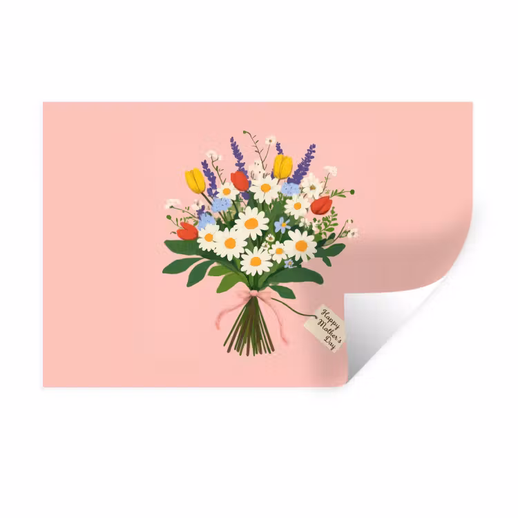Muursticker - Bloemen - Lint - Kaartje — 1