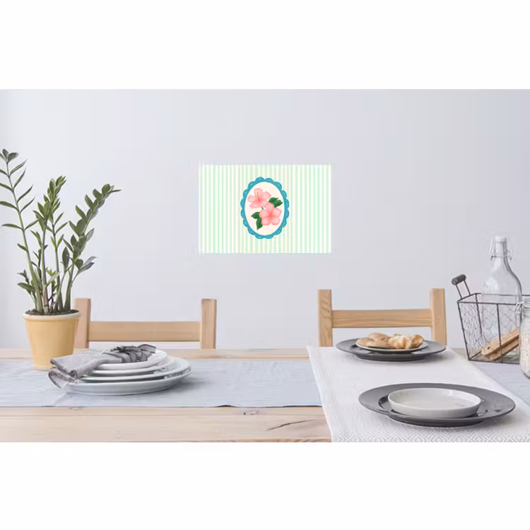 Muursticker - Bloemen - Ovaal - Strepen - Groen — 3