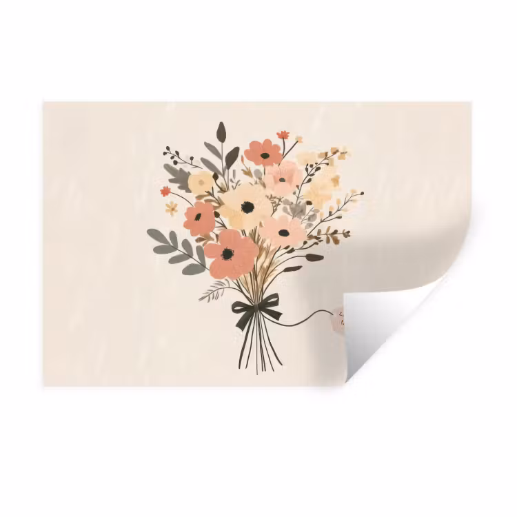 Muursticker - Bloemen - Quote - Beige - Lint — 1
