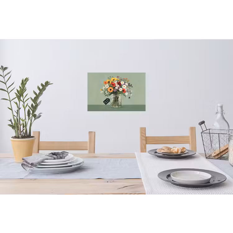 Muursticker - Bloemen - Vaas - Kaartje — 3