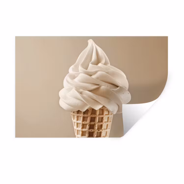 Muursticker - IJs - Softijs - Romig - Hoorntje - Beige — 1
