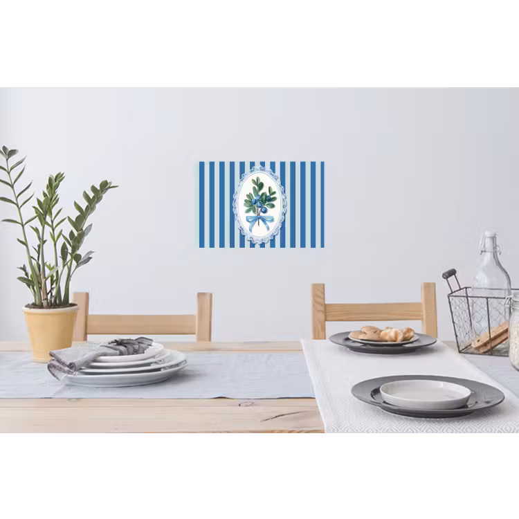 Muursticker - Illustratie - Bessen - Blauw - Strepen — 3