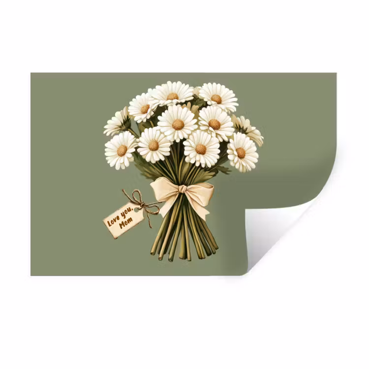 Muursticker - Lint - Boeket - Groen - Quote — 1