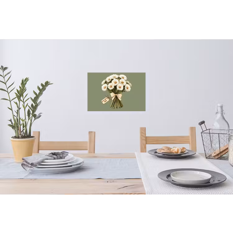 Muursticker - Lint - Boeket - Groen - Quote — 3
