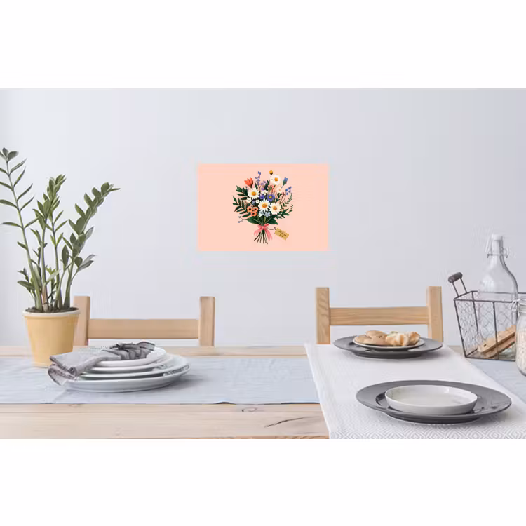 Muursticker - Margrieten - Boeket - Strikje - Roze — 3