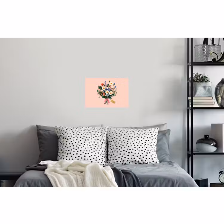 Muursticker - Margrieten - Boeket - Strikje - Roze — 5