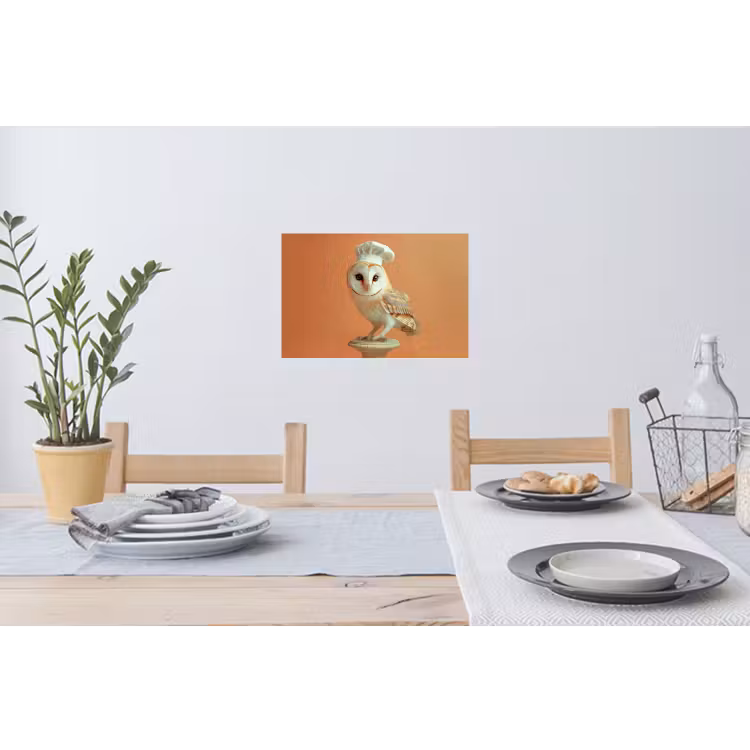 Muursticker - Kerkuil - Koksmuts - Oranje - Vogel — 3
