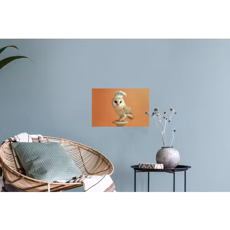 Muursticker - Kerkuil - Koksmuts - Oranje - Vogel — 4