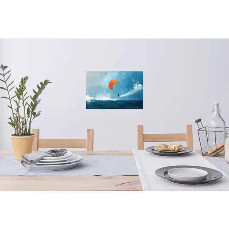 Muursticker - Kitesurfer - Oranje - Zee - Lucht — 3