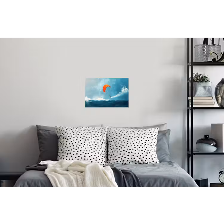 Muursticker - Kitesurfer - Oranje - Zee - Lucht — 5