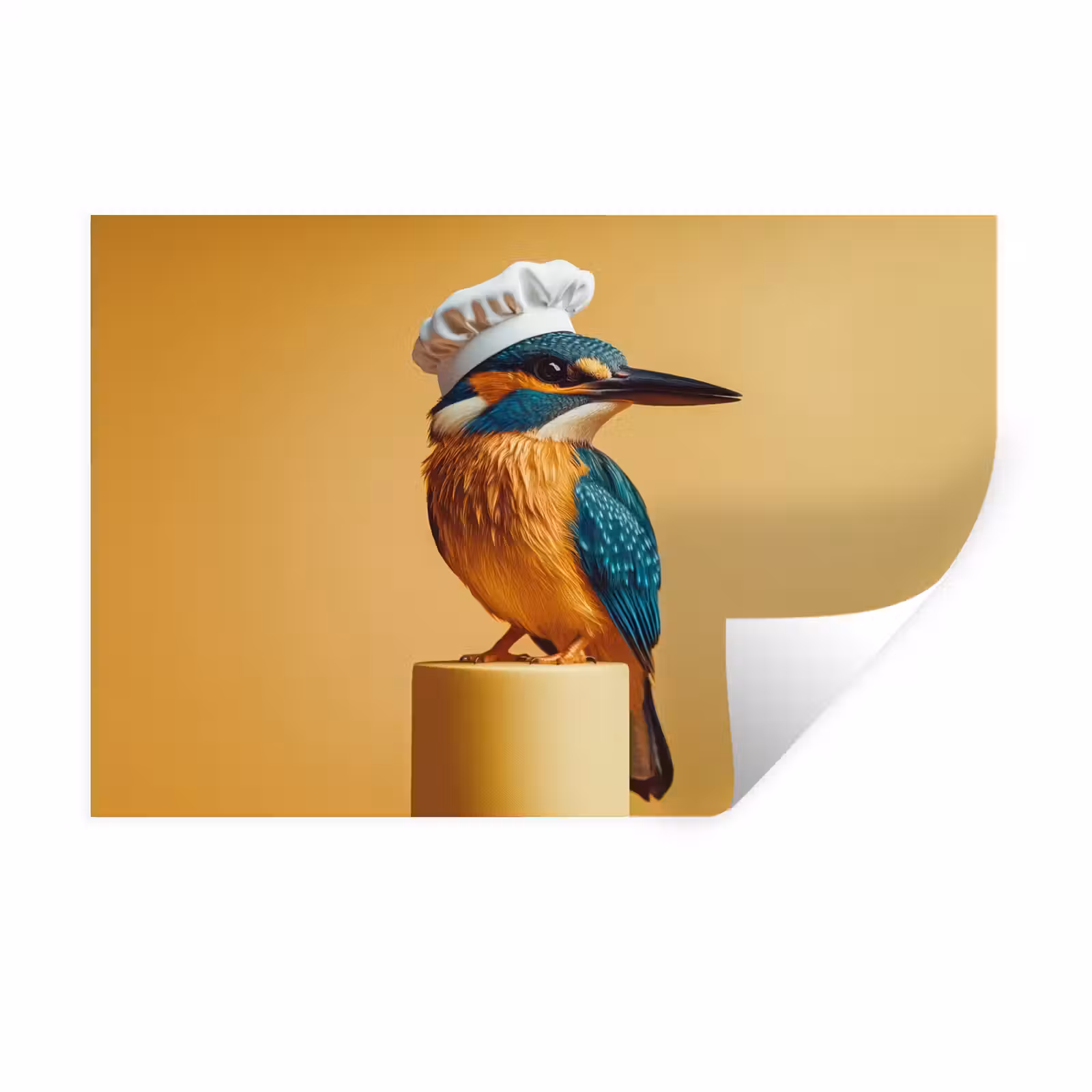 Muursticker - Ijsvogel - Pilaar - Koksmuts - Vogel — 1