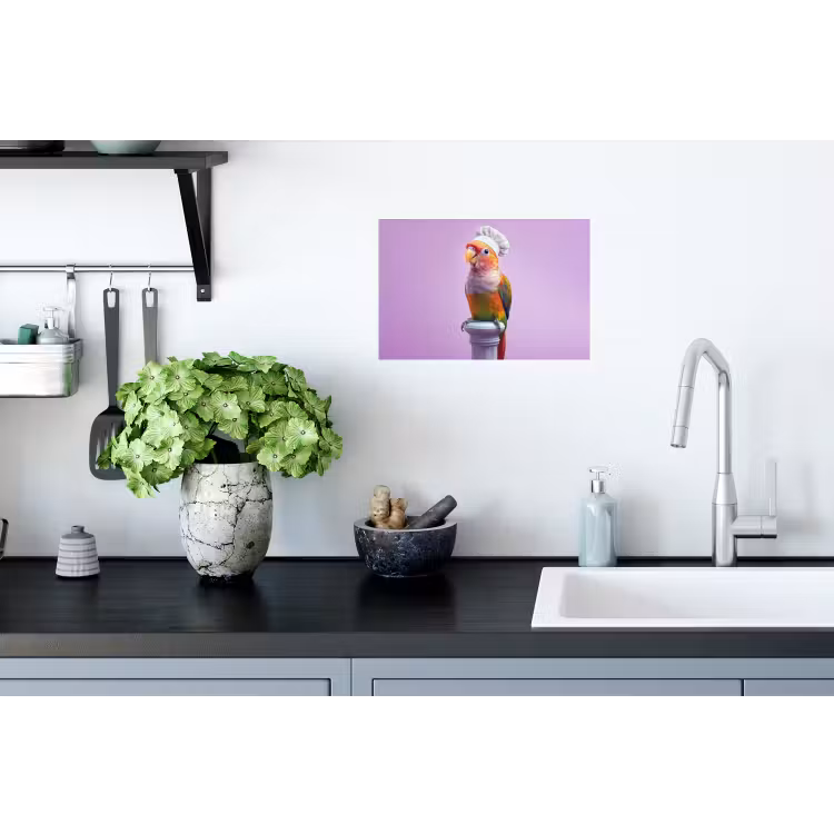 Muursticker - Papegaai - Koksmuts - Pilaar - Vogel — 2
