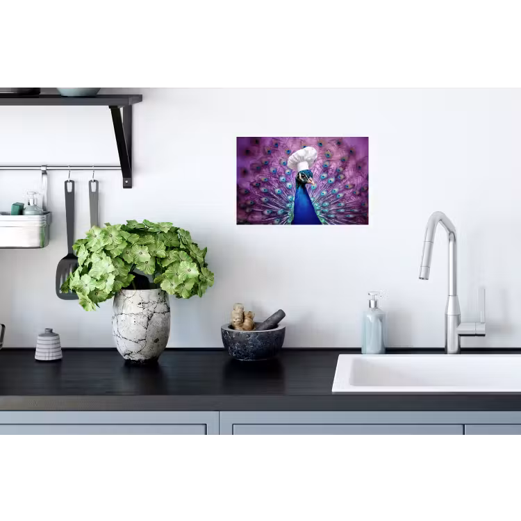 Muursticker - Pauw - Koksmuts - Cool - Paars — 2