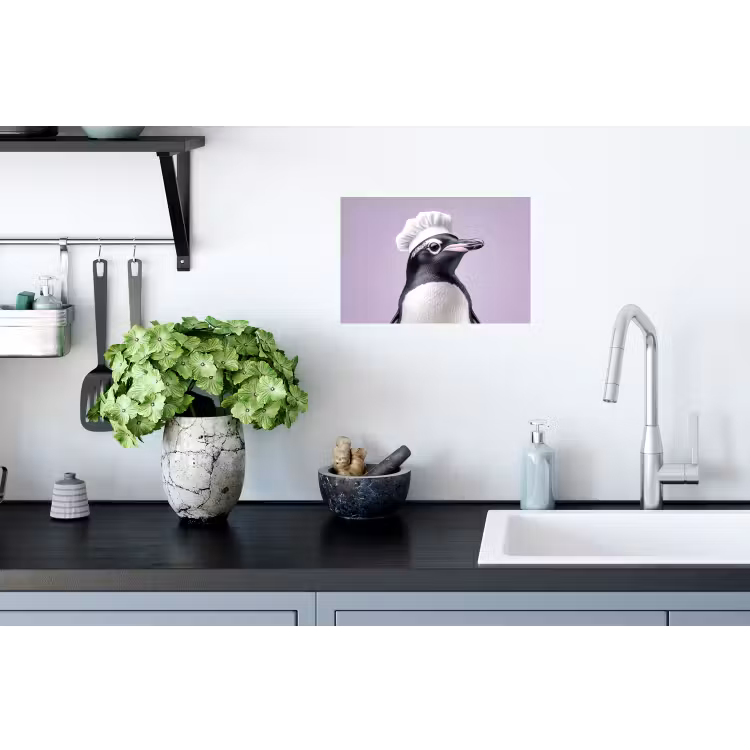 Muursticker - Pinguïn - Koksmuts - Lief - Paars — 2