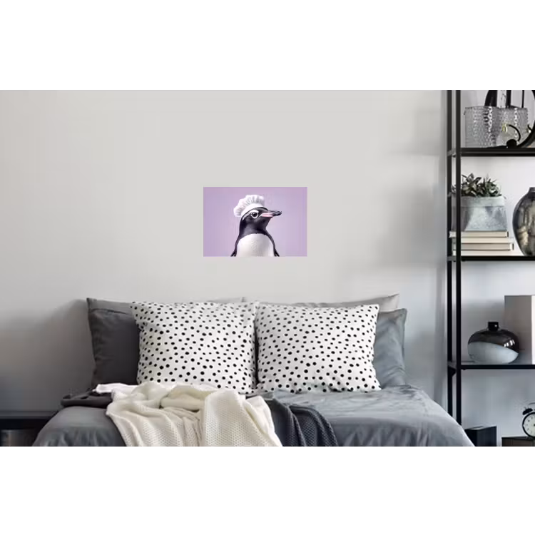 Muursticker - Pinguïn - Koksmuts - Lief - Paars — 5